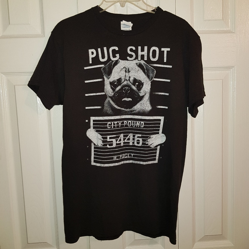 DELTA PRO WEIGHT Medium Short sleeve Black/white PUG T-SHIRT (0154)
